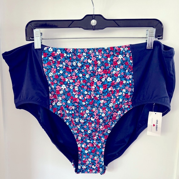 NWT Lands End X Draper James Two Piece Set Square Neck Bralette Swimsuit sz 22W - Picture 6 of 12